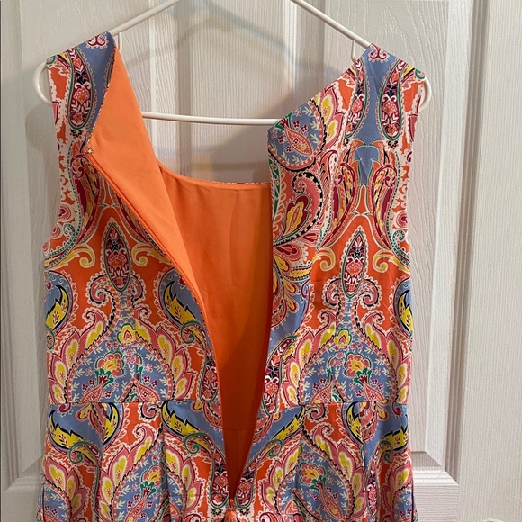 Talbots Womens Paisley Print Sleeveless Fit And Flare Midi Dress Lined Size 10 P - Picture 8 of 8